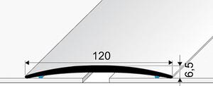 Přechodový profil 120 mm, oblý (samolepící) | nivelace 0 - 10 mm Stříbro E01