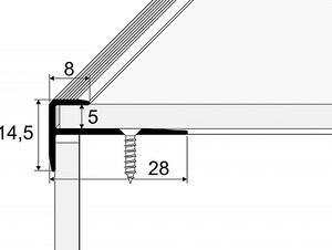 Schodový profil 8 mm pro krytiny do 5 mm (šroubovací) Šampaň E02