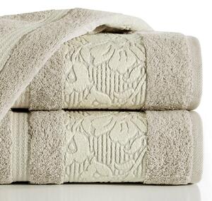 Bavlněný froté ručník s bordurou VIKI 50x90 cm, béžová, 500 gr Mybesthome
