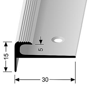 Schodový profil pro krytiny do 5 mm (šroubovací) | Küberit 807 Stříbro F4