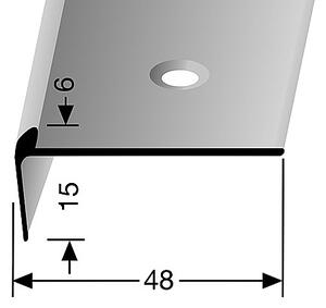 Schodový profil pro krytiny do 6 mm (šroubovací) | Küberit 864 Stříbro F4