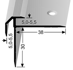 Schodový profil pro krytiny do 5,5 mm (šroubovací) | Küberit 835 Stříbro F4