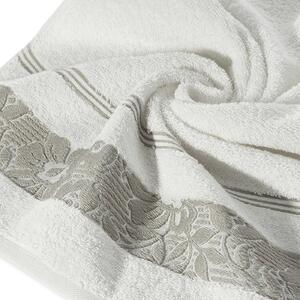Bavlněný froté ručník s bordurou VIKI 50x90 cm, krémová, 500 gr Mybesthome