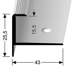 Schodový profil pro krytiny do 15,5 mm (šroubovací) | Küberit 813 Stříbro F4