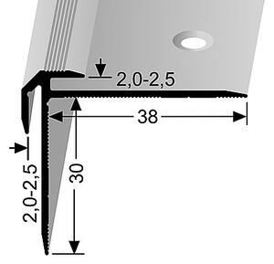 Schodový profil pro krytiny do 2,5 mm (šroubovací) | Küberit 832 Stříbro F4