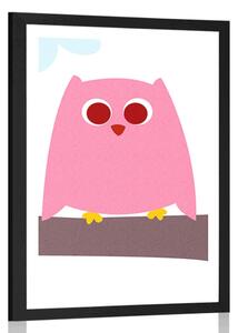 Plakát s paspartou roztomilé sovičky