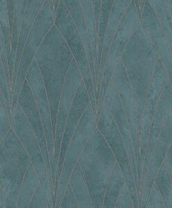 Zelená geometrická tapeta na zeď, Art Deco, L85604, Elegance, Ugepa
