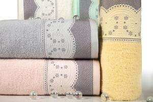 Bavlněný froté ručník s bordurou SAMOA 50x90 cm, růžová, 450 gr Mybesthome Varianta: ručník - 1 kus 50x90 cm