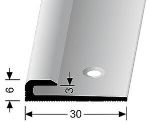 Ukončovací profil pro krytiny do 3 mm (šroubovací) | Küberit 801 Stříbro F4