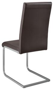 Konzolová židle Vegas sada 4 kusů, syntetická kůže, v hnědé barvě