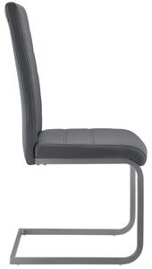 Konzolová židle Vegas sada 4 kusů, syntetická kůže, v šedé barvě