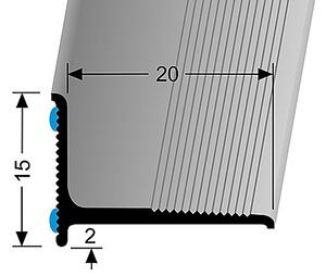 Ukončovací stěnový profil 20 x 15 mm (samolepící) | Küberit 369 SK Stříbro F4