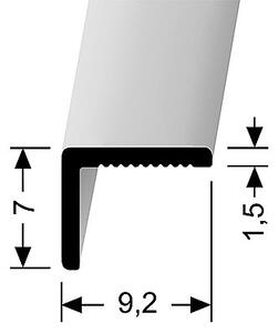 Ukončovací stěnový profil 9,2 x 7 mm (nevrtaný) | Küberit 279 U Stříbro F4