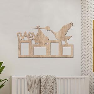 Dřevo života | Fotorámeček pro miminko BABY | Barva: Bílá | Rozměry (cm): 64x43