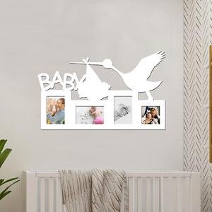 Dřevo života | Fotorámeček pro miminko BABY | Barva: Ořech | Rozměry (cm): 64x43