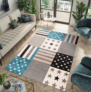 Rozkošný modrý koberec s hvězdami Šírka: 60 cm | Dĺžka: 110 cm