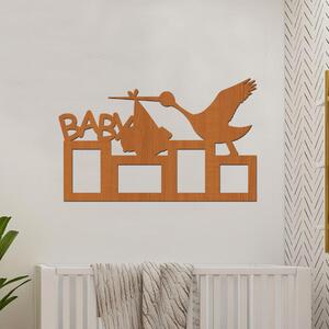 Dřevo života | Fotorámeček pro miminko BABY | Barva: Světlý dub | Rozměry (cm): 64x43
