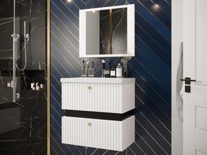 Koupelnový nábytek Syliko VI, Sifon k umyvadlu: ne, Umyvadlo: ne, Barva: bílá / bílá + černá Mirjan24 5903211250552