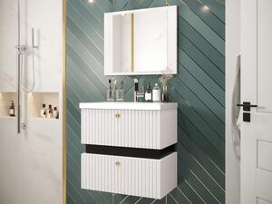 Koupelnový nábytek Syliko VI, Sifon k umyvadlu: ne, Umyvadlo: ne, Barva: bílá / bílá + černá Mirjan24 5903211250552