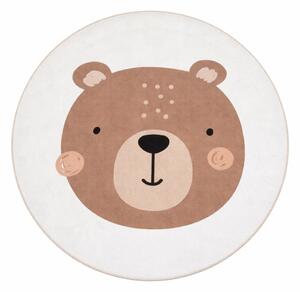 Hnědý/krémový pratelný dětský koberec ø150 cm Teddy Bear – Mila Home