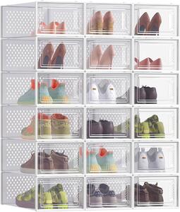 Organizér na boty MARI, 18 boxů, průsvitná/bílá SongmicsHome