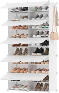 Organizér na boty KIMBERLY, 10 boxů, bílá/průhledná SongmicsHome