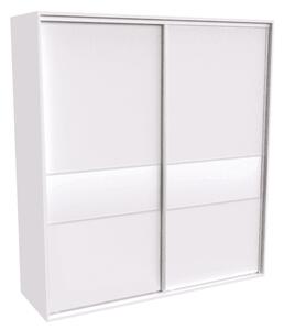 Šatní skříň FLEXI 2 s dělenými dveřmi Lacobel Varianta barvy: Bílá, Šířka: 200 cm, Výška: 240 cm
