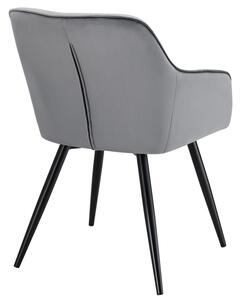 Židle Tarje se sametovým potahem ve světle šedé barvě