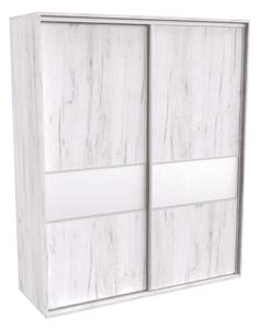 Šatní skříň FLEXI 2 s dělenými dveřmi Lacobel Varianta barvy: Bílá, Šířka: 180 cm, Výška: 220 cm