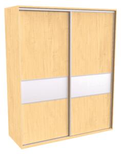Šatní skříň FLEXI 2 s dělenými dveřmi Lacobel Varianta barvy: Javor, Šířka: 180 cm, Výška: 220 cm