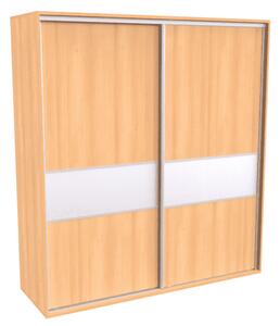Šatní skříň FLEXI 2 s dělenými dveřmi Lacobel Varianta barvy: Buk, Šířka: 200 cm, Výška: 220 cm