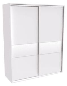 Šatní skříň FLEXI 2 s dělenými dveřmi Lacobel Varianta barvy: Bílá, Šířka: 180 cm, Výška: 240 cm