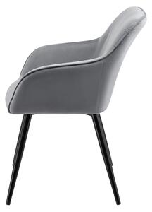 Židle Tarje se sametovým potahem ve světle šedé barvě