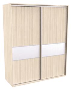 Šatní skříň FLEXI 2 s dělenými dveřmi Lacobel Varianta barvy: Buk, Šířka: 180 cm, Výška: 220 cm