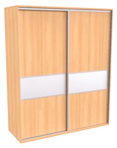 Šatní skříň FLEXI 2 s dělenými dveřmi Lacobel Varianta barvy: Buk, Šířka: 180 cm, Výška: 240 cm