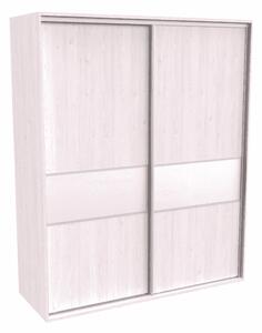 Šatní skříň FLEXI 2 s dělenými dveřmi Lacobel Varianta barvy: Bílá, Šířka: 200 cm, Výška: 220 cm