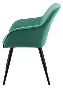 Židle Tarje se sametovým potahem v zeleném