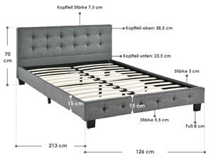 Čalouněná postel Manresa 120 x 200 cm šedá