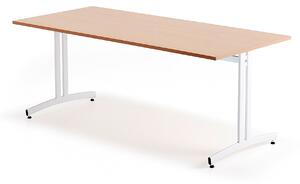 AJ Produkty Stůl SANNA, 1800x800x720 mm, bílá/buk