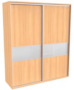 Šatní skříň FLEXI 2 s dělenými dveřmi Matelux Varianta barvy: Buk, Šířka: 200 cm, Výška: 220 cm