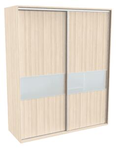 Šatní skříň FLEXI 2 s dělenými dveřmi Matelux Varianta barvy: Buk, Šířka: 220 cm, Výška: 240 cm