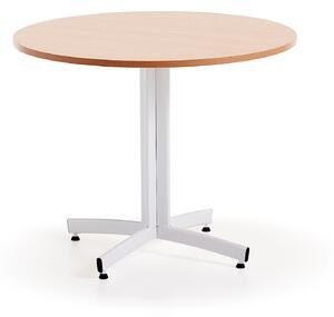 AJ Produkty Kulatý stůl SANNA, Ø900x720 mm, bílá/buk