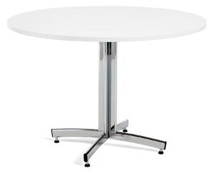 AJ Produkty Kulatý stůl SANNA, Ø1100x720 mm, chrom/bílá