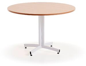 AJ Produkty Kulatý stůl SANNA, Ø1100x720 mm, bílá/buk