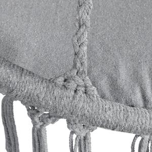 Houpací židle Cadras v světle šedé barvě s podsedákem