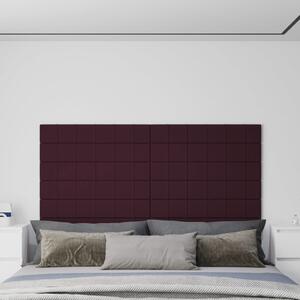 Nástěnné panely 12 ks fialové 90 x 15 cm textil 1,62 m²