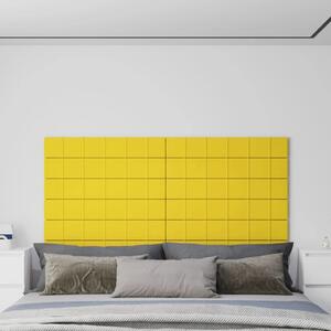 Nástěnné panely 12 ks světle žluté 90x15 cm textil 1,62 m²