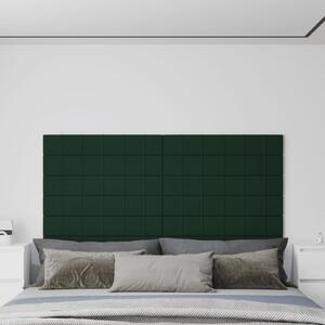 Nástěnné panely 12 ks tmavě zelené 90 x 15 cm textil 1,62 m²