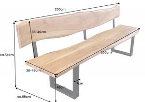 Stolová lavice MAMMUT 200 CM masiv akácie honey Nábytek | Jídelní prostory | Stolové lavice