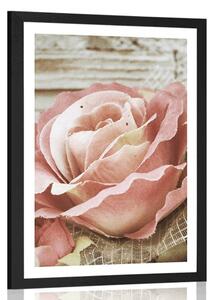 Plakát s paspartou elegantní vintage růže